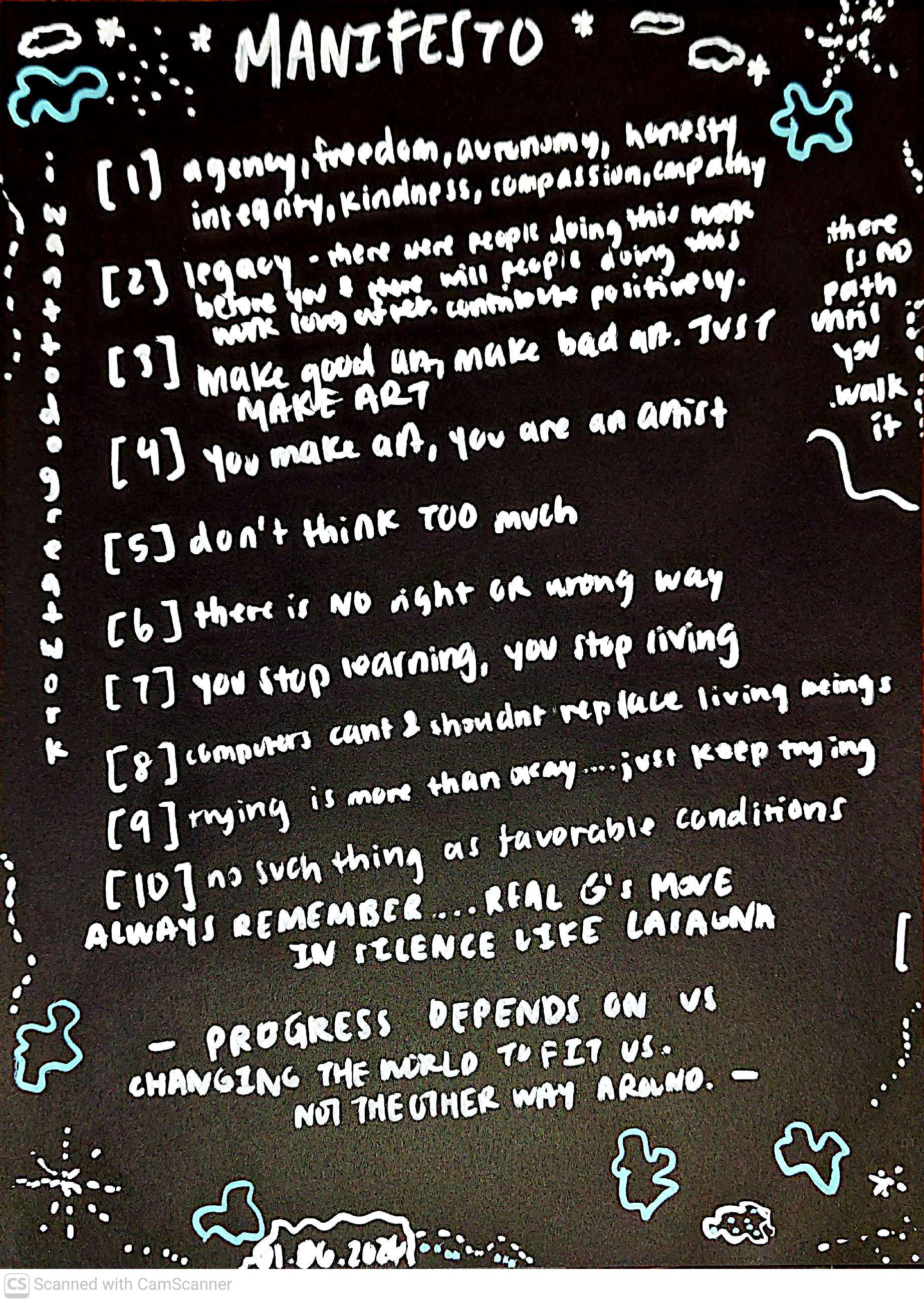 this is my manifesto.what i am trying to embody these days